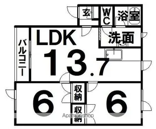 ラッキーストーリッジⅡ【1階】の間取り